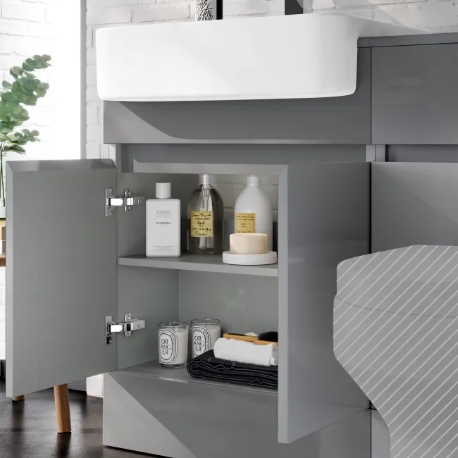 Foster Stone Grey Basin Vanity and Back To Wall Toilet Unit 1200mm