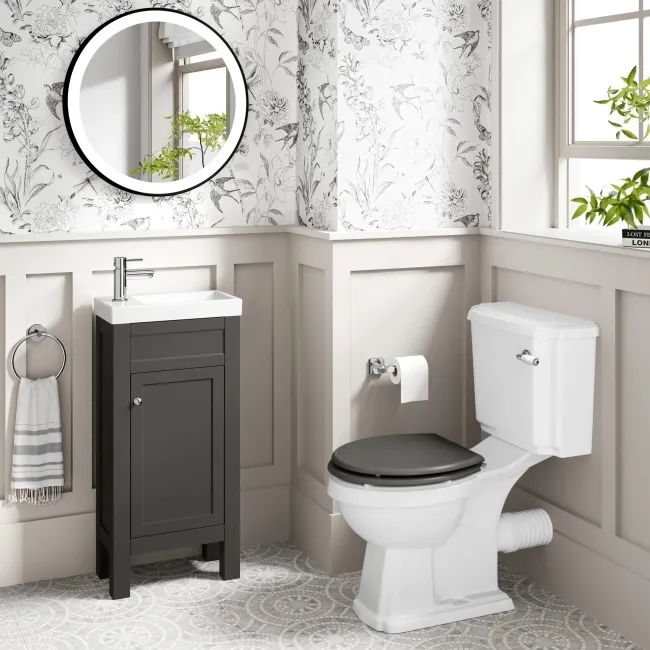 Bermuda Graphite Grey Cloakroom Basin Vanity 400mm