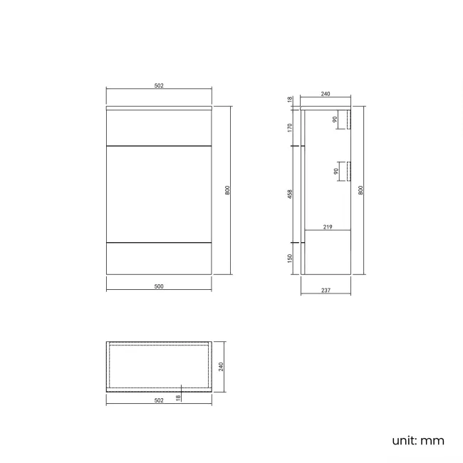 Harper Navy Blue Basin Vanity and Back To Wall Toilet Unit 1000mm (Excludes Toilet) - Black Accents