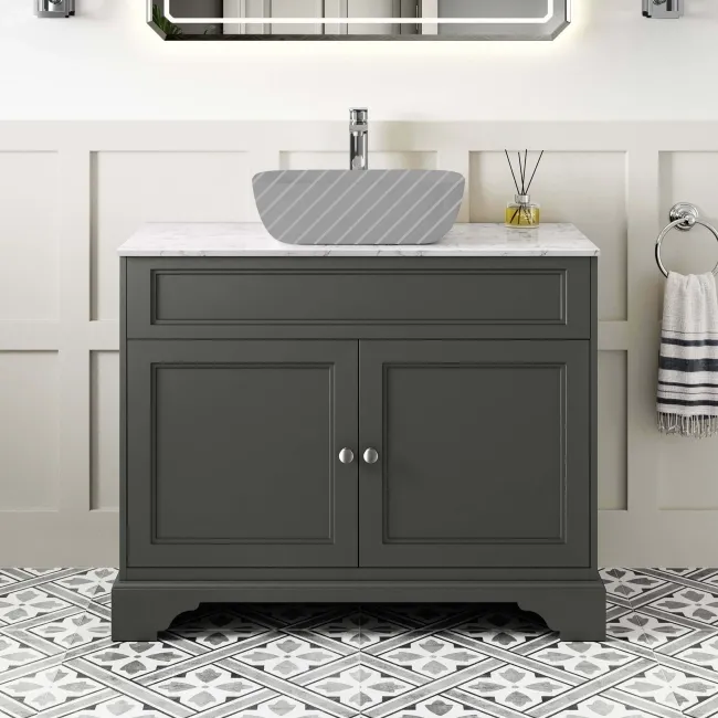 Lucia Graphite Grey Cabinet with Marble Top 1030mm - Excludes Counter Top Basin