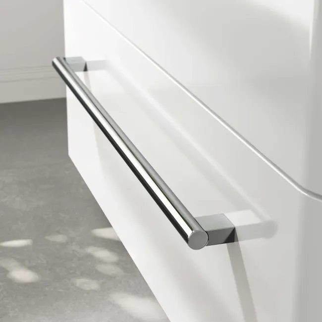 Omaha Gloss White Wall Hung Drawer Vanity with Marble Top 800mm - Excludes Counter Top Basin