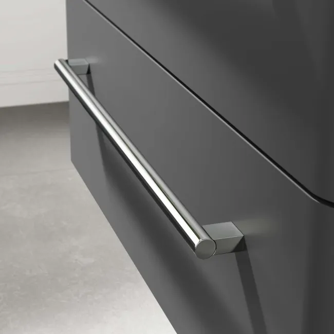 Omaha Slate Grey Wall Hung Drawer Vanity with Marble Top 800mm - Excludes Counter Top Basin