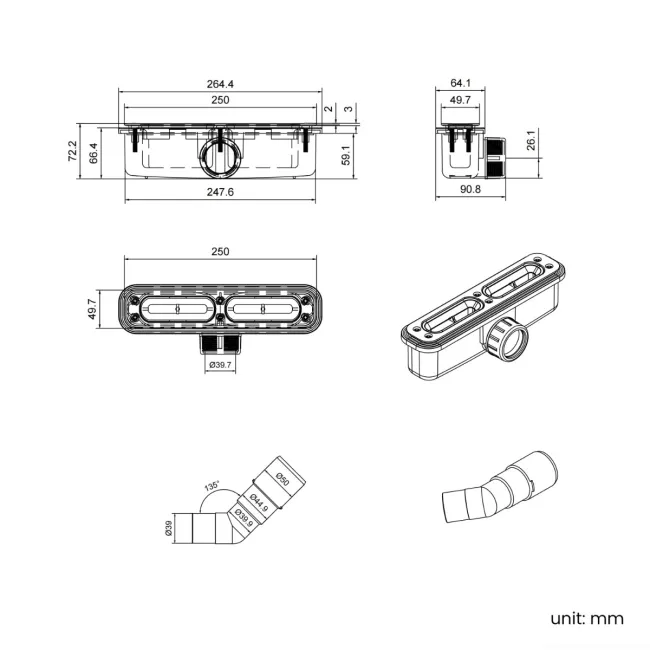 Tokyo Rectangular Matt Grey Slate Texture Stone Shower Tray 1200x900mm