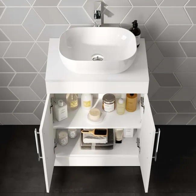 Avon Gloss White Cabinet 600mm - Excludes Counter Top Basin