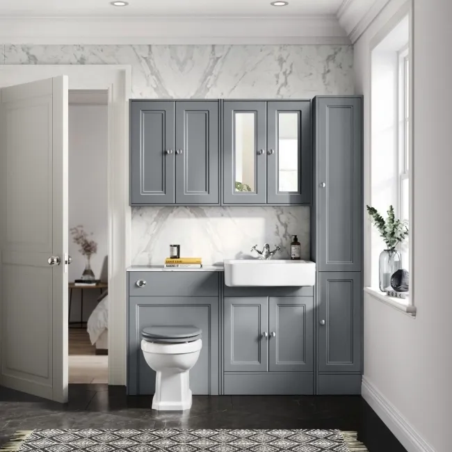 Monaco Dove Grey Combination Vanity Basin with Marble Top 1200mm (Excludes Pan & Cistern)
