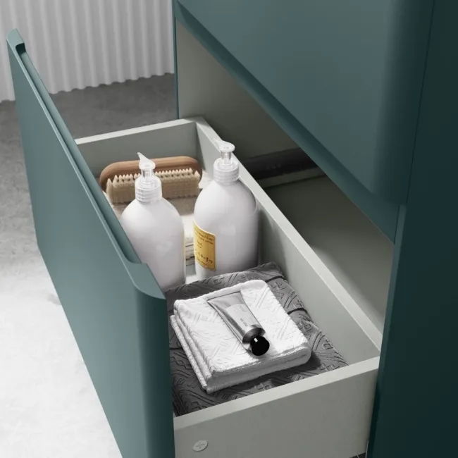 Corsica Midnight Green Slimline Basin Drawer Vanity 600mm