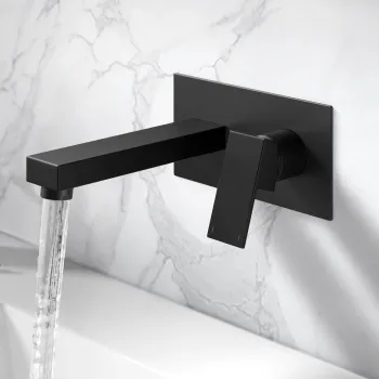 Tamar Matt Black Wall Mounted Basin Mixer Tap