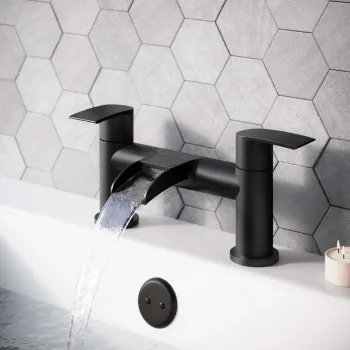 Eden Matt Black Waterfall Bath Filler