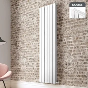 Faro White Double Flat Panel Vertical Radiator 1800x420mm