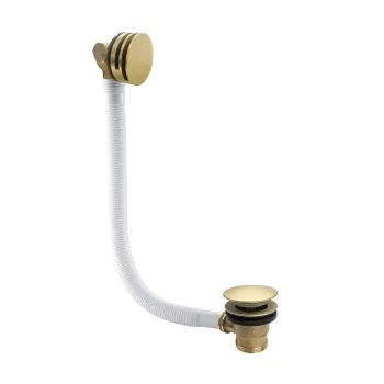 Brushed Brass Dual Function Overflow Bath Filler & Pop-Up Waste