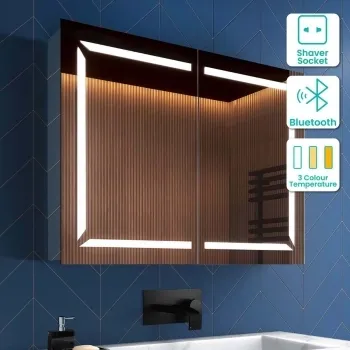 Haisley Illuminated LED Mirror Cabinet With BLUETOOTH Speaker 600x800mm
