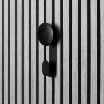 Trepanel Customise® Wooden Hanger Black Vertical Metal Hook