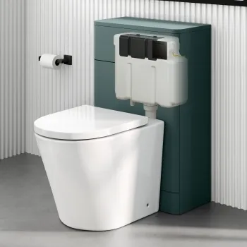 Detroit Cable Operated Concealed Cistern With Matt Black Square Push Button