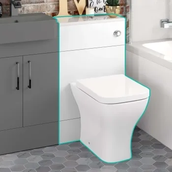 Harper Gloss White Back To Wall Unit 500mm and Atlanta Toilet