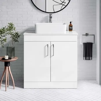 Mersey Gloss White Vanity with Troy Basin 800mm