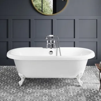 Grosvenor 1800mm Roll Top Bath - White Ball Feet