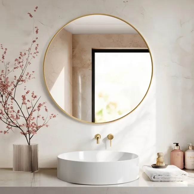 Essence Brushed Bronze Round Bathroom Mirror 1000mm