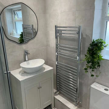 Bermuda Chalk White Vanity with Marble Top & Oval Counter Top Basin 600mm