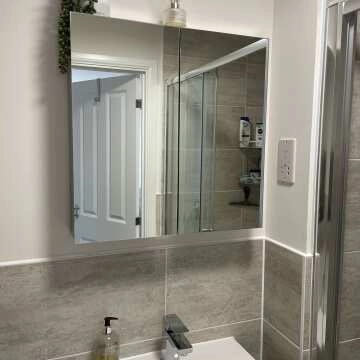 Elena Stainless Steel Mirror Cabinet 600x600mm