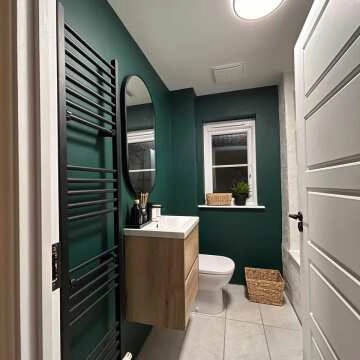 Barcelona Matt Black Straight Heated Towel Rail 1600x400mm