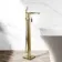 Soar Brushed Brass Freestanding Bath Shower Mixer Tap