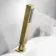Ribble Brushed Brass Deck Mounted 4TH Bath Shower Mixer Tap & Handheld Shower