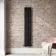 Faro Matt Black Single Flat Panel Vertical Radiator 1600x280mm