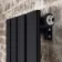 Faro Matt Black Single Flat Panel Vertical Radiator 1800x280mm