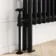 Athens Matt Black Double Column Vertical Traditional Radiator 1800x380mm