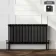 Athens Matt Black Triple Column Horizontal Traditional Radiator 600x1190mm