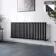 Marbella Matt Black Single Oval Panel Radiator 600x1440mm