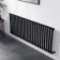 Marbella Matt Black Single Oval Panel Radiator 600x1440mm