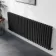 Marbella Matt Black Double Oval Panel Radiator 600x1620mm