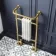 Gibraltar Small Brushed Brass Traditional Heated Towel Radiator (With Overhanging Rail)
