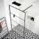Munich Matt Black Grid Easy Clean 8mm Wet Room Shower Glass Panel 1200mm