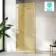 Munich Brushed Brass with Mesh Effect 8mm Wet Room Shower Glass Panel 800mm