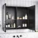 Mia Battery Operated Black Framed Illuminated LED Mirror Cabinet 710x800mm