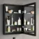 Selma Battery Operated Matt Black Illuminated LED Mirror Cabinet 700x500mm