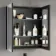 Selma Battery Operated Matt Black Illuminated LED Mirror Cabinet 700x600mm
