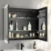Esme Matt Black Illuminated LED Mirror Cabinet With BLUETOOTH Speaker 700x800mm