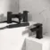 Lea Matt Black Basin & Shower Bath Mixer Tap Set