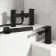 Mersey Matt Black Basin & Shower Bath Mixer Tap Set
