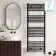 Naples Electric Premium Matt Black Straight Heated Towel Rail 1600x600mm