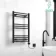 Barcelona Electric Matt Black Straight Heated Towel Rail 800x500mm