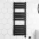 Santorini Electric Matt Black Flat Panel Heated Towel Rail 1200x450mm