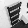 Santorini Electric Matt Black Flat Panel Heated Towel Rail 1400x450mm