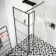 Munich Matt Black Grid 8mm Wet Room Shower Glass 800mm & 250mm Return Panel