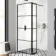 Munich Matt Black Grid 8mm Wet Room Shower Glass 800mm & 250mm Pivotal Return Panel