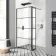 Munich Matt Black Grid 8mm Wet Room Shower Glass 900mm & 250mm Pivotal Return Panel