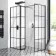 Munich Matt Black Grid 8mm Walk In Shower Enclosure 800mm & 700mm Glass with Pivotal Return Panel